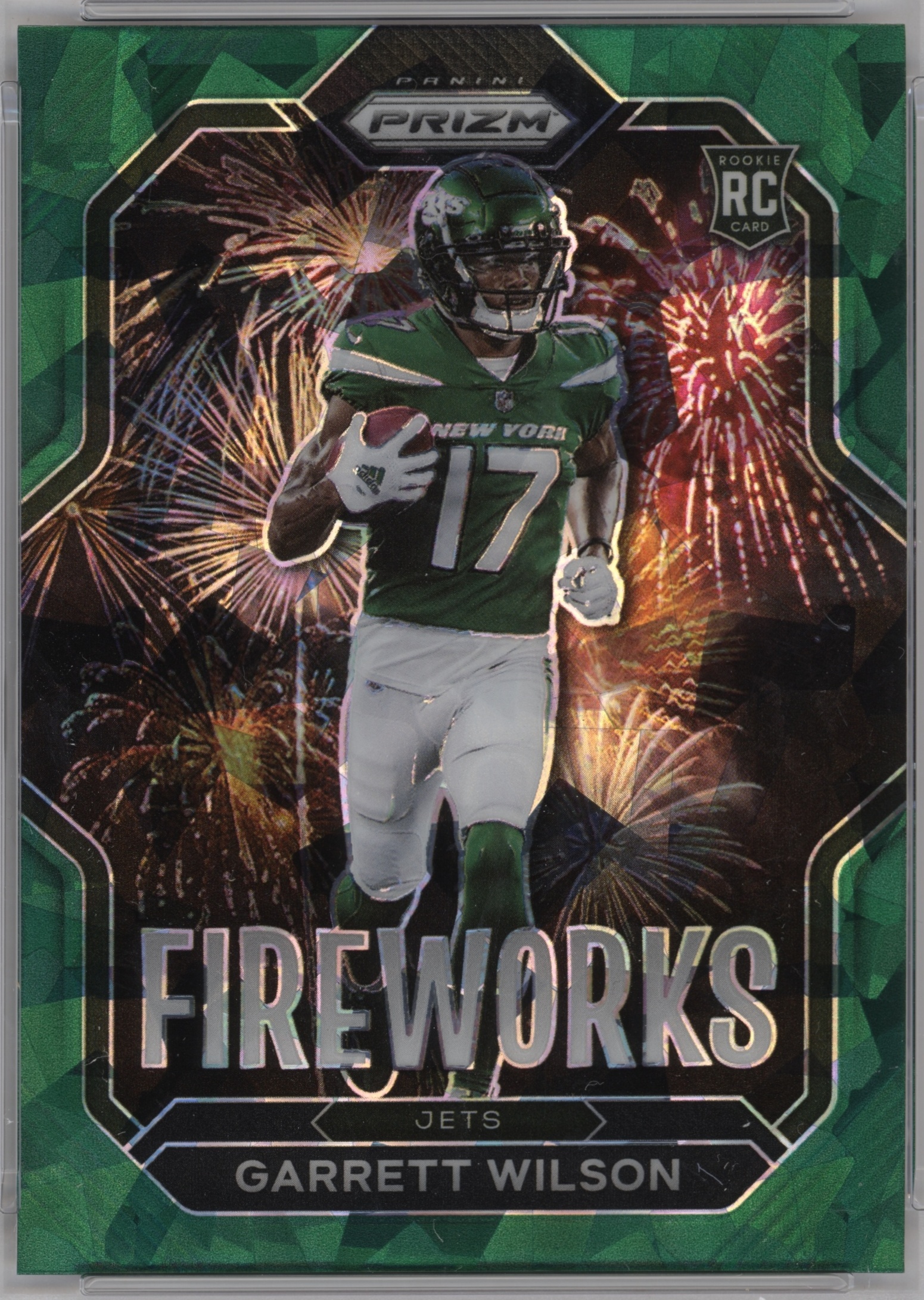 2022 Panini Prizm Football Green Ice Garrett Wilson #F-21 PSA 10