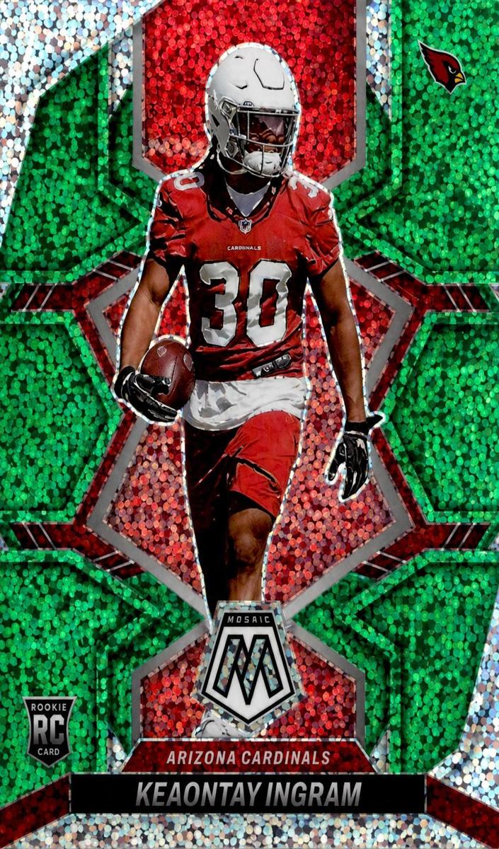 2022 Panini Mosaic Football Green Sparkle Keaontay Ingram #355