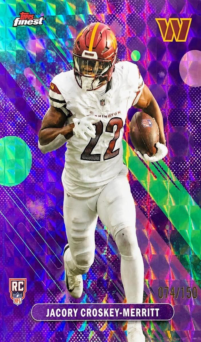 2025 Topps Finest Football Purple Geometric Jacory Croskey-Merritt #21