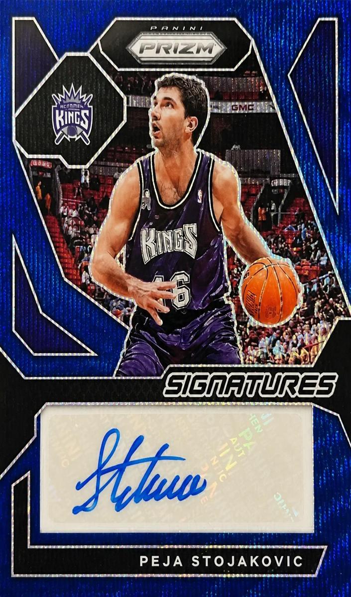 2023 Panini Prizm Basketball Blue Wave Peja Stojakovic #SIG-PEJ