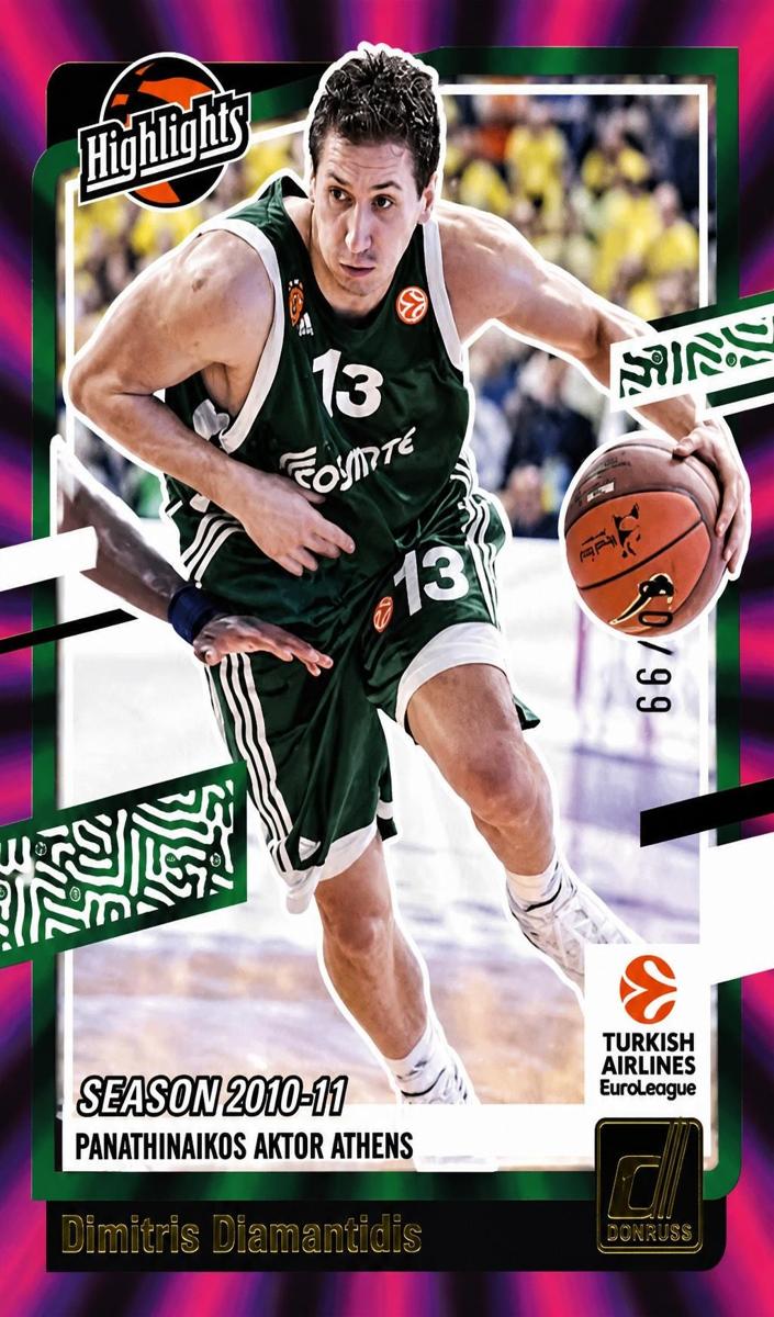 2023 Donruss Turkish Airlines EuroLeague Basketball Purple Laser Dimitris Diamantidis #5