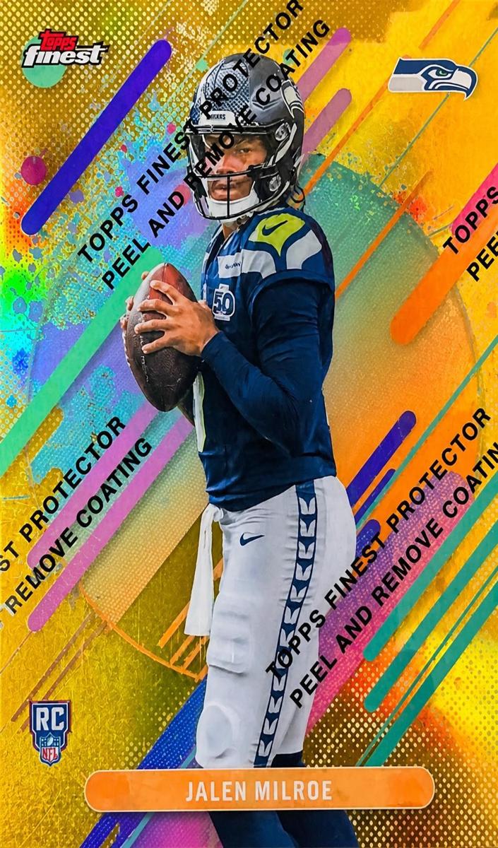 2025 Topps Finest Football Gold Refractor Jalen Milroe #204