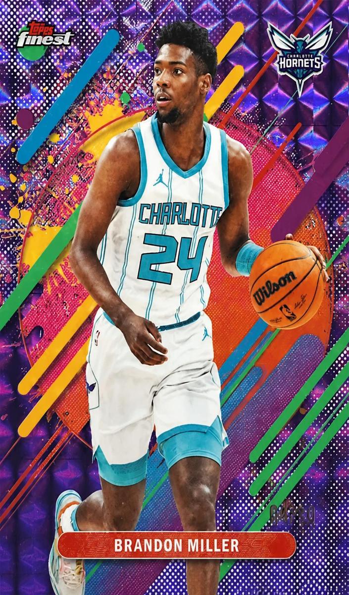 2025 Topps Finest Basketball Purple Geometric Refractor Brandon Miller #248