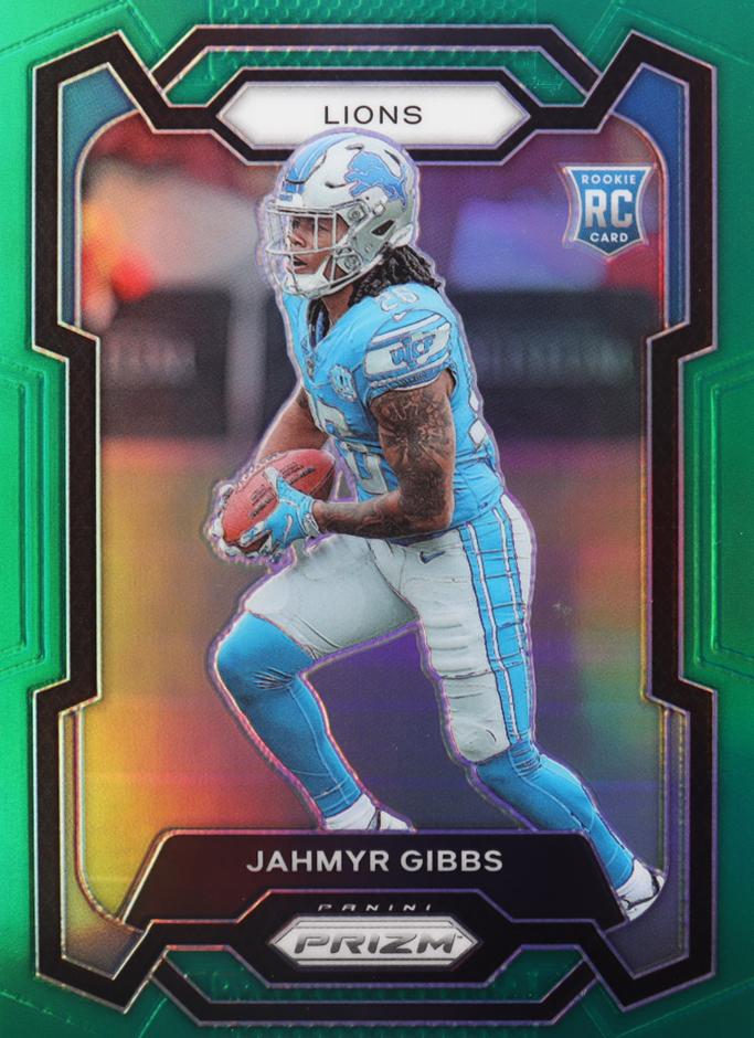 2023 Panini Prizm Football Green Jahmyr Gibbs #331 PSA 10