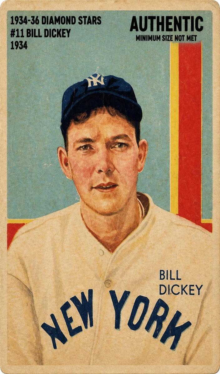 1934 R327 National Chicle Diamond Stars Baseball 1934 Statistics Bill Dickey #11 SGC 3