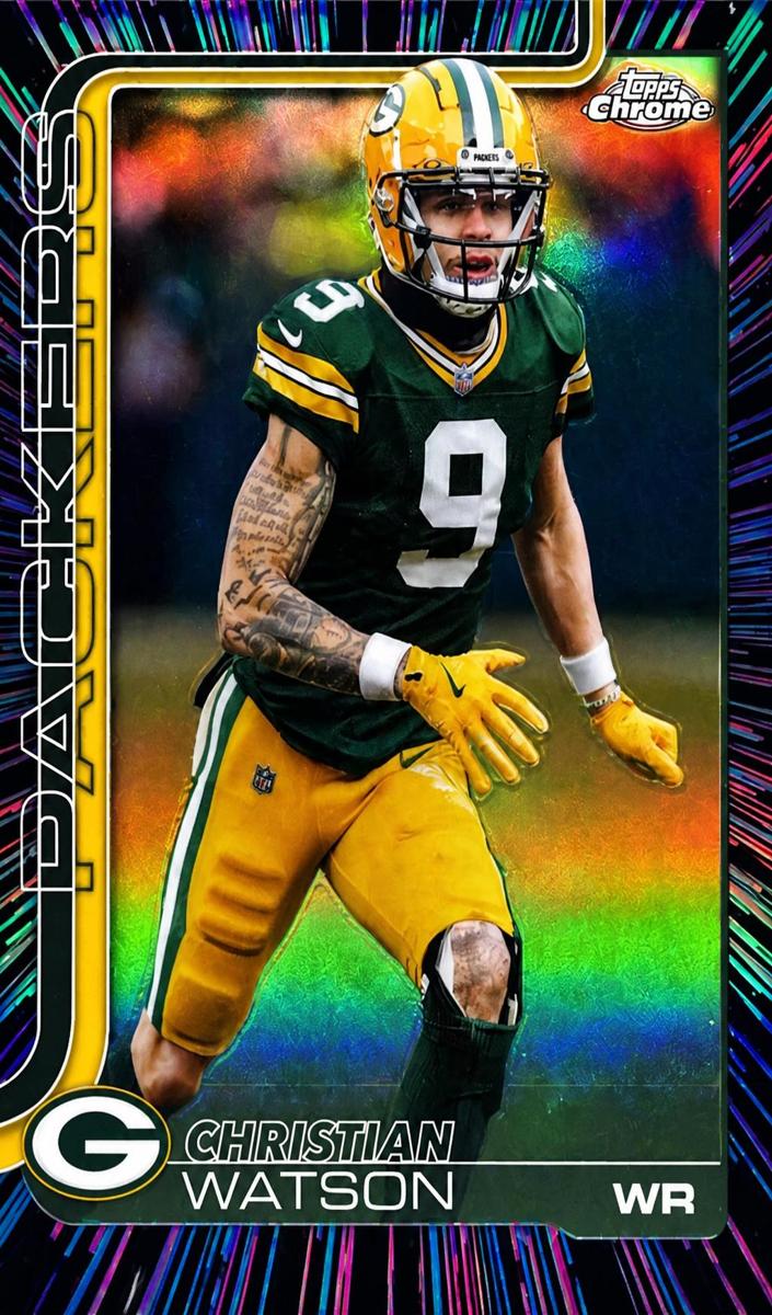 2025 Topps Chrome Football Neon Pulse Refractor Christian Watson #112