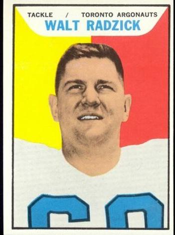 1965 Topps CFL Football Walt Radzick #112