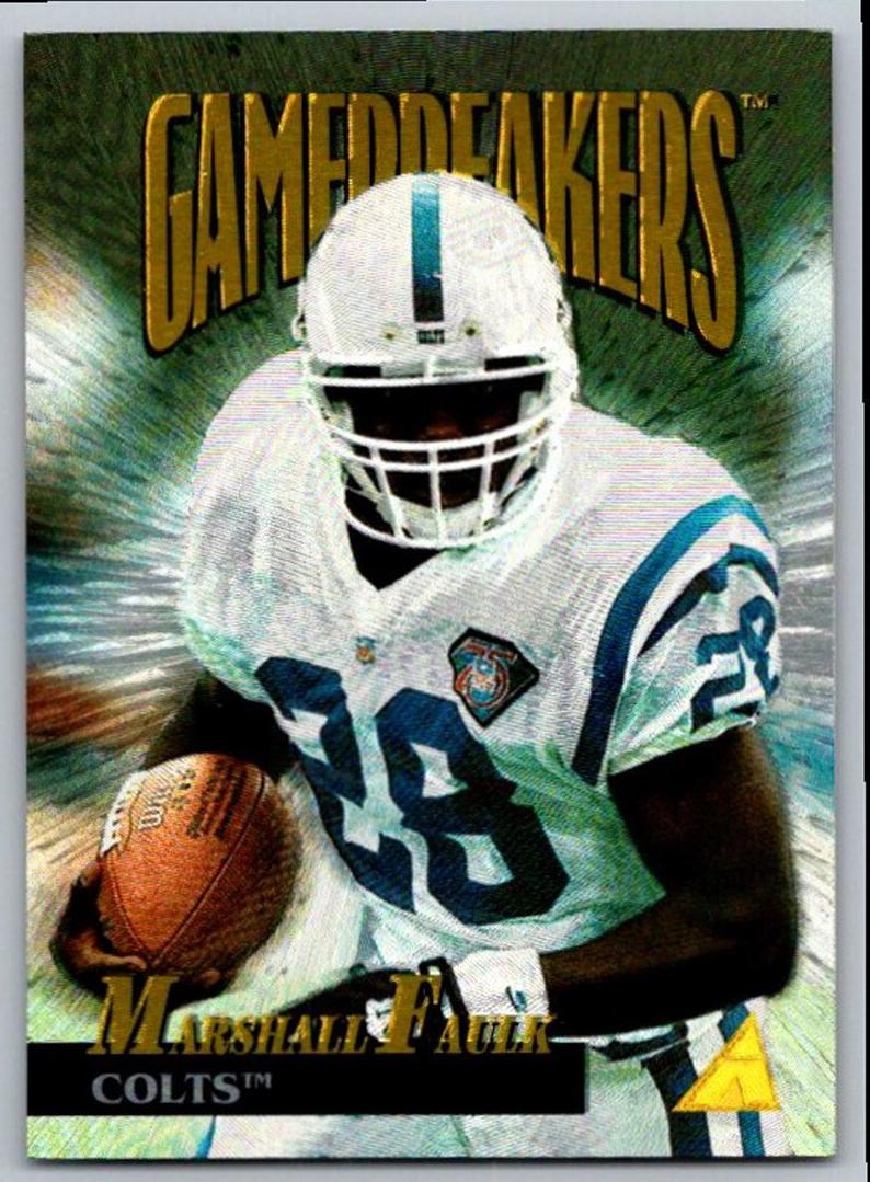 1995 Pinnacle Football Marshall Faulk #86 PSA 9