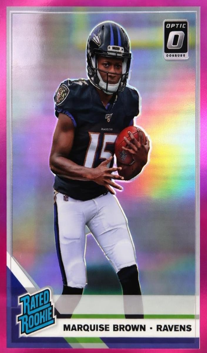2019 Donruss Optic Football Pink Marquise Brown #162 PSA 9
