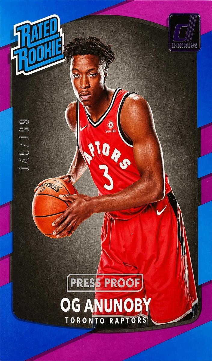 2017 Panini Donruss Basketball Press Proof Purple OG Anunoby #178 PSA 8