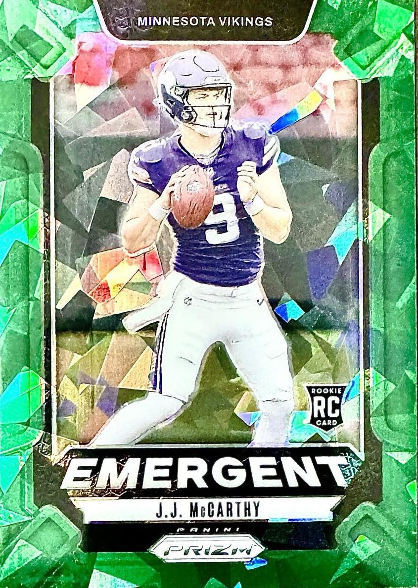 2024 Panini Prizm Football Green Ice J.J. McCarthy #19