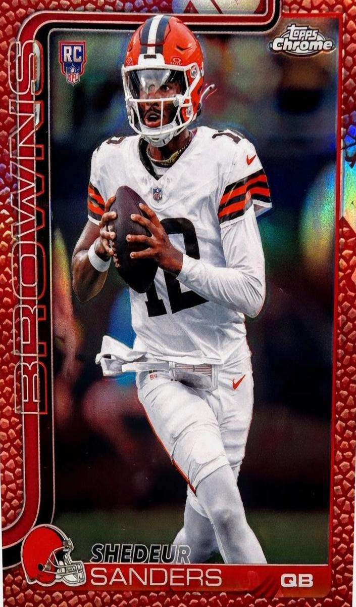 2025 Topps Chrome Football Football Leather Refractor Shedeur Sanders #315 PSA 10