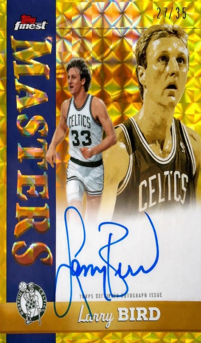 2025 Topps Finest Basketball Yellow Geometric Refractor Larry Bird #MA-LB