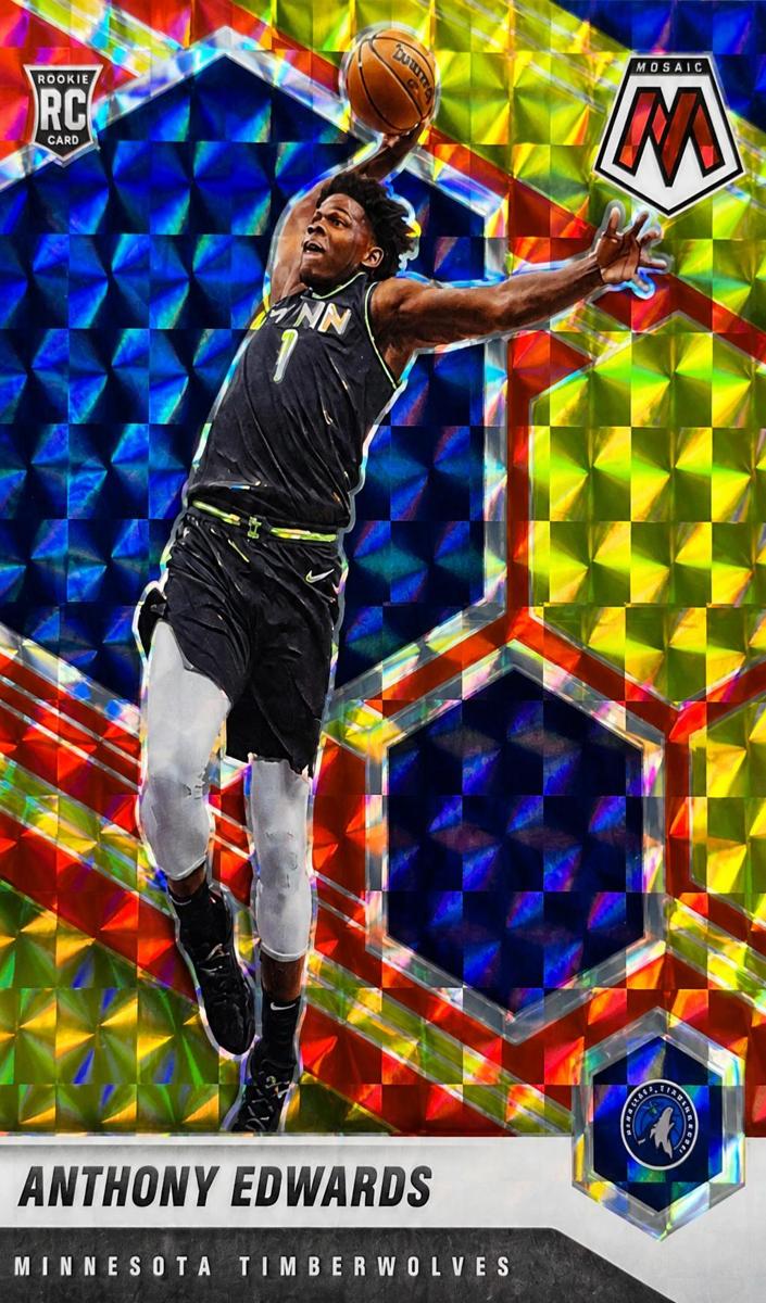 2020 Panini Mosaic Basketball Choice Fusion Red Yellow Anthony Edwards #201 PSA 9