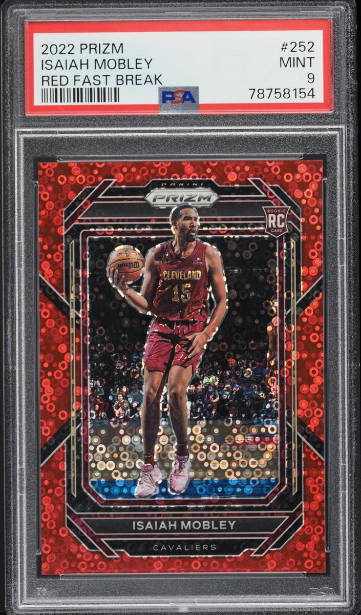2022 Panini Prizm Basketball Fast Break Red Isaiah Mobley #252 PSA 8.5
