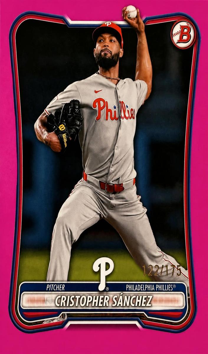 2026 Bowman Baseball Pink Border Cristopher Sanchez #55