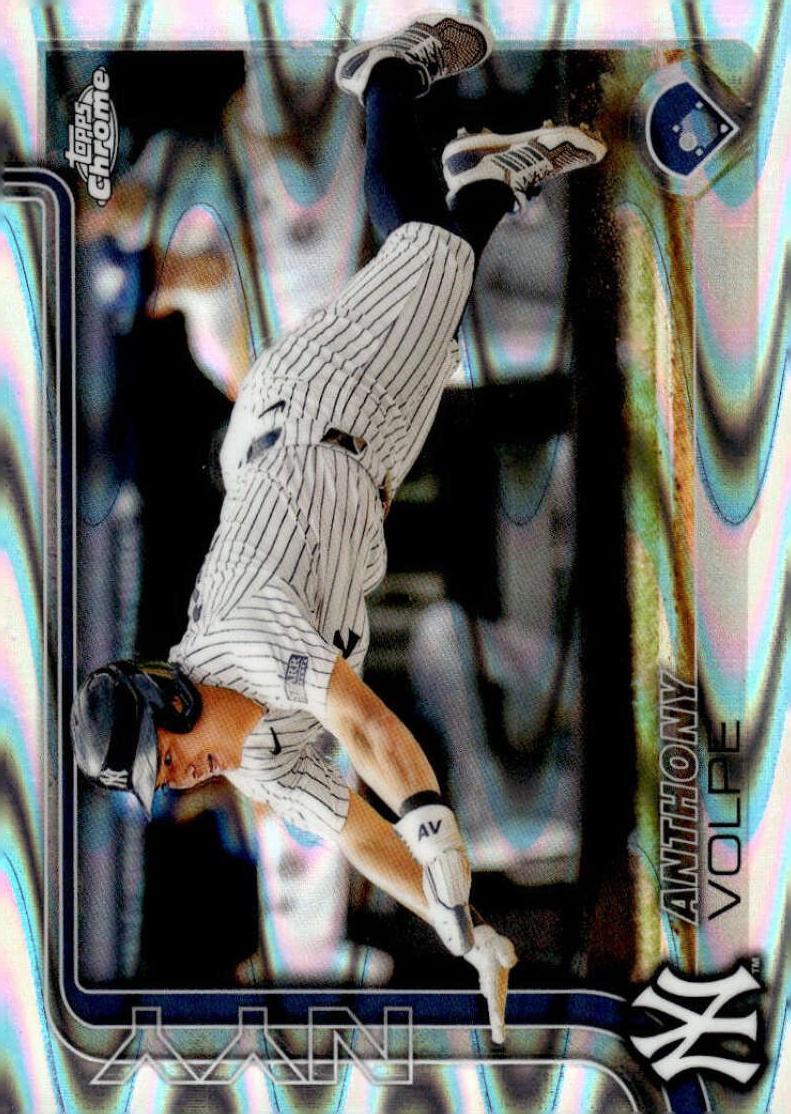 2025 Topps Chrome Baseball Raywave Refractor Anthony Volpe #162