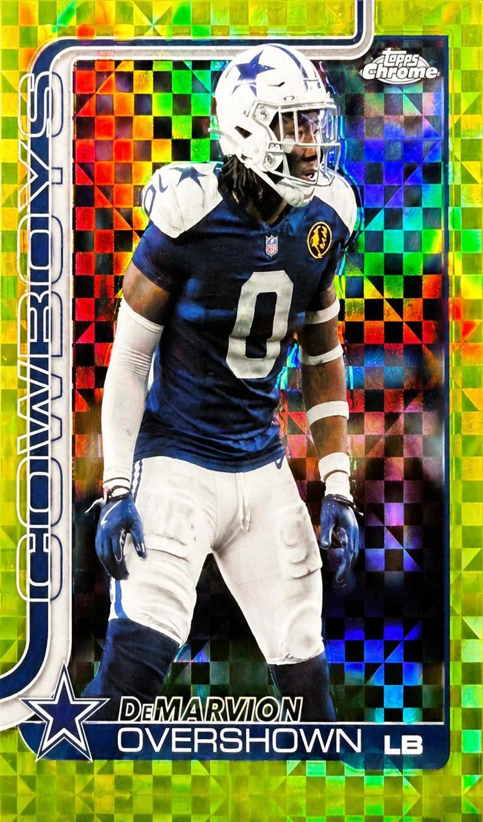 2025 Topps Chrome Football Lime Green X-Fractor DeMarvion Overshown #78