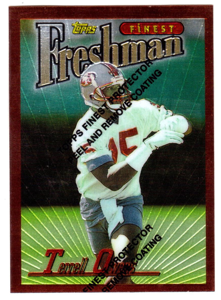 1996 Topps Finest Football Terrell Owens #338 PSA 9