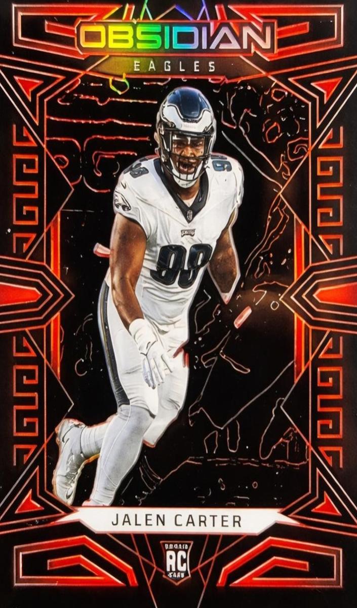 2023 Panini Obsidian Football Electric Etch Red Jalen Carter #179