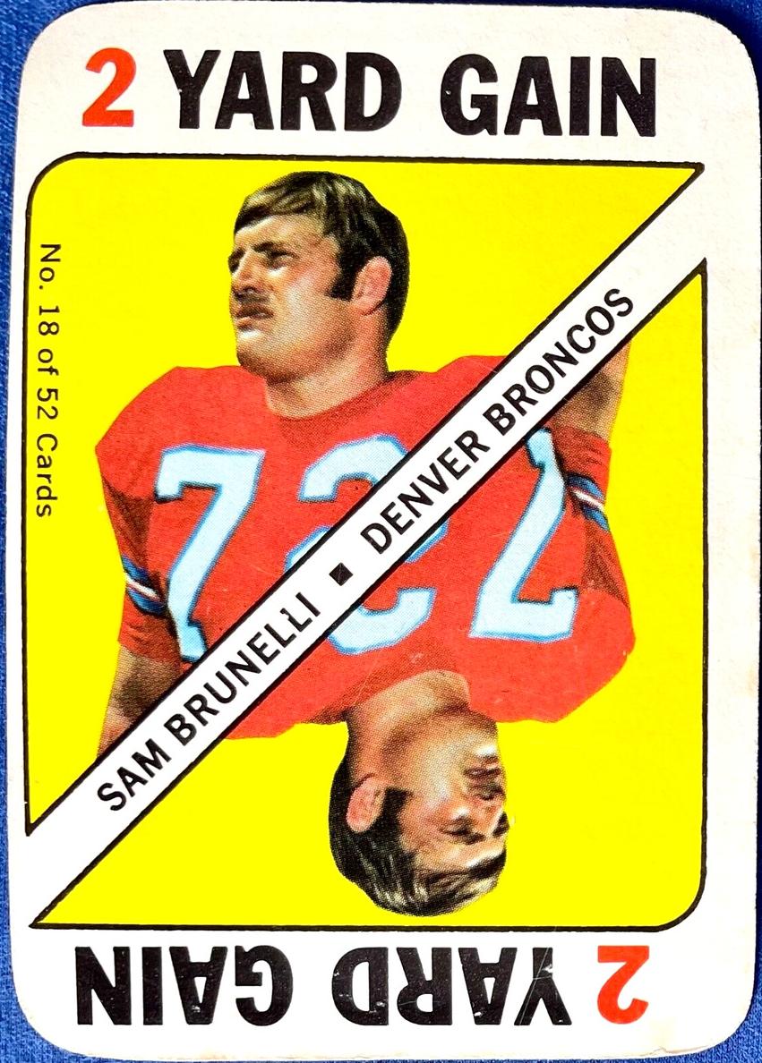 1971 Topps Game Cards Football Sam Brunelli #18