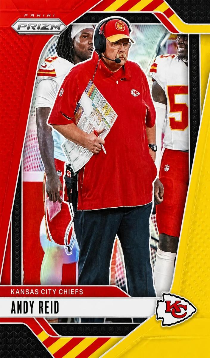 2024 Panini Prizm Football Red and Yellow Andy Reid #145 PSA 9