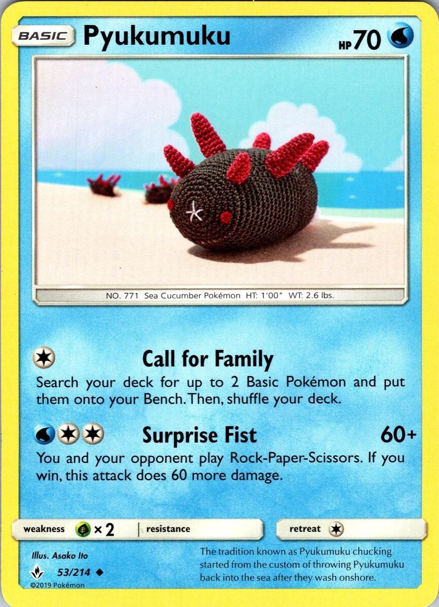 2019 Pokemon Sun & Moon Unbroken Bonds Pyukumuku #53 PSA 9
