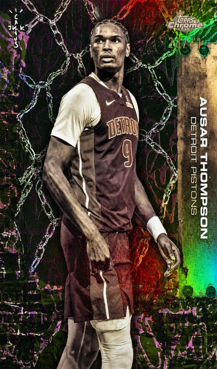 2025 Topps Chrome Cactus Jack Basketball Green Refractor Ausar Thompson #14