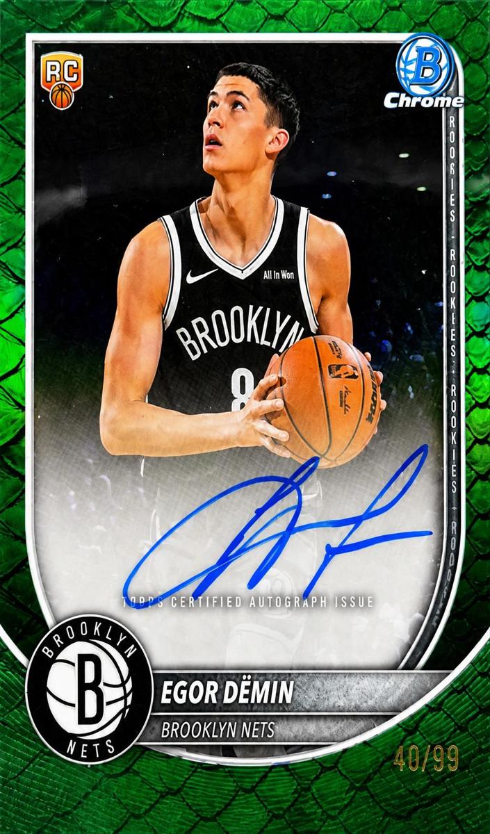 2025 Bowman Basketball Reptilian Green Refractor Egor Demin #BCA-ED