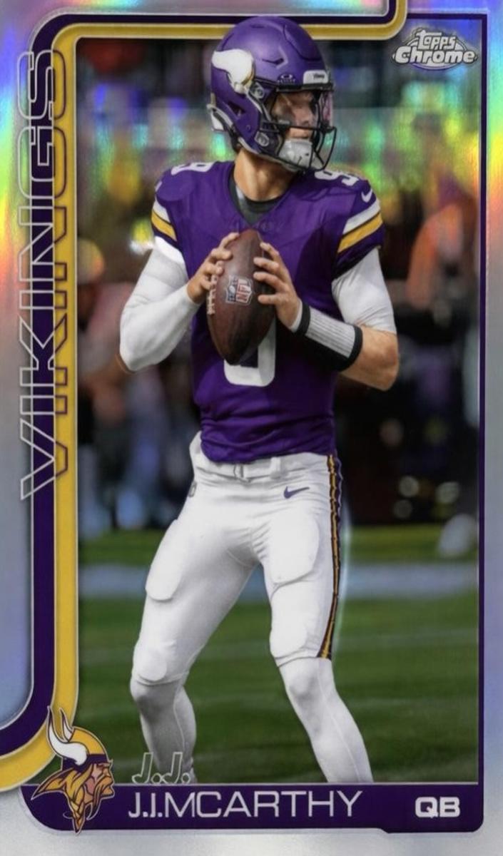2025 Topps Chrome Football Refractor J.J. McCarthy #199