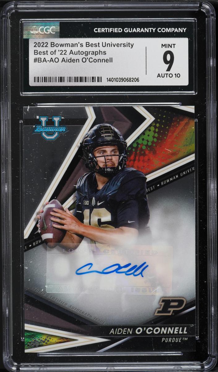 2022 Bowman’s Best University Football Aiden O'Connell #BA-AO PSA 9