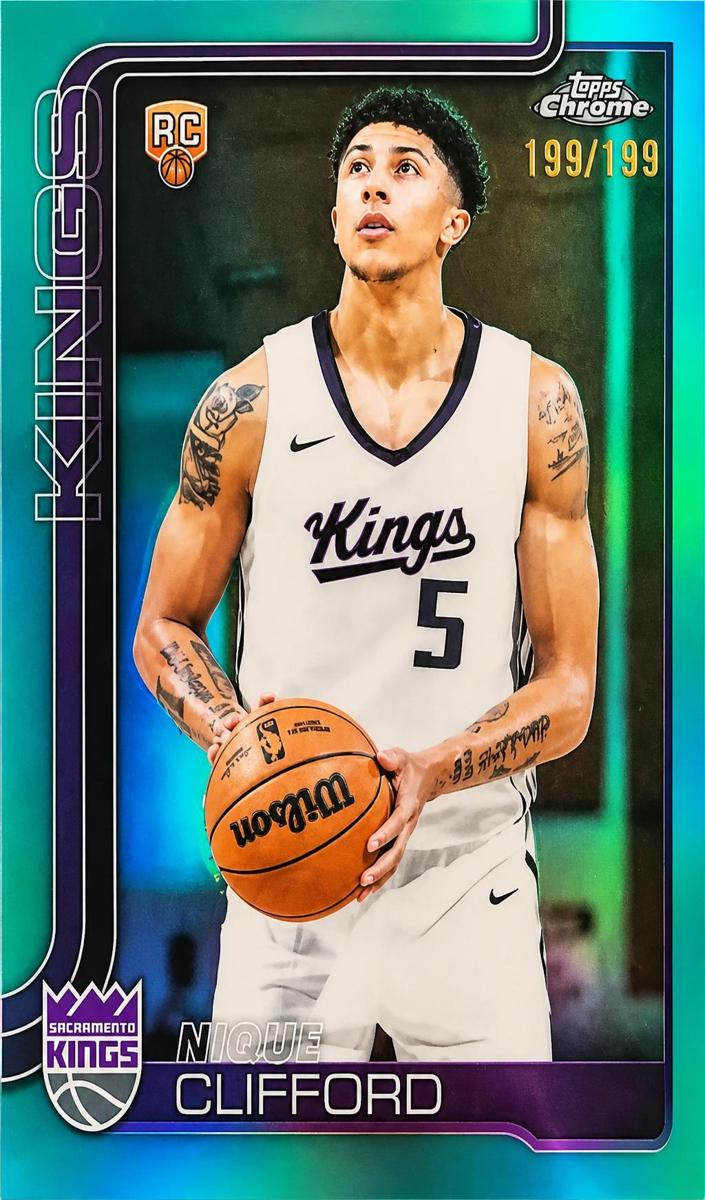 2025 Topps Chrome Basketball Aqua Refractor Nique Clifford #274 PSA 9