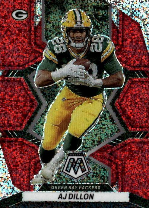 2022 Panini Mosaic Football Red Sparkle AJ Dillon #71