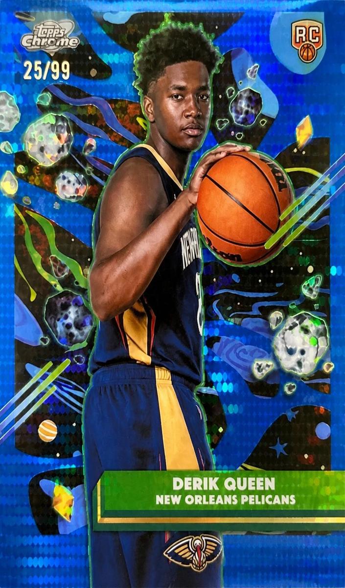 2025 Topps Cosmic Chrome Basketball Blue Moon Refractor Derik Queen #92