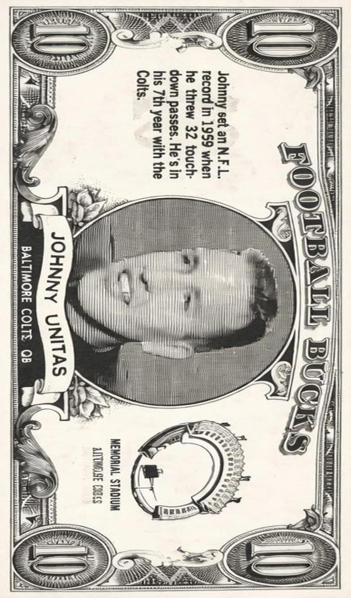 1962 Topps Football Johnny Unitas #24