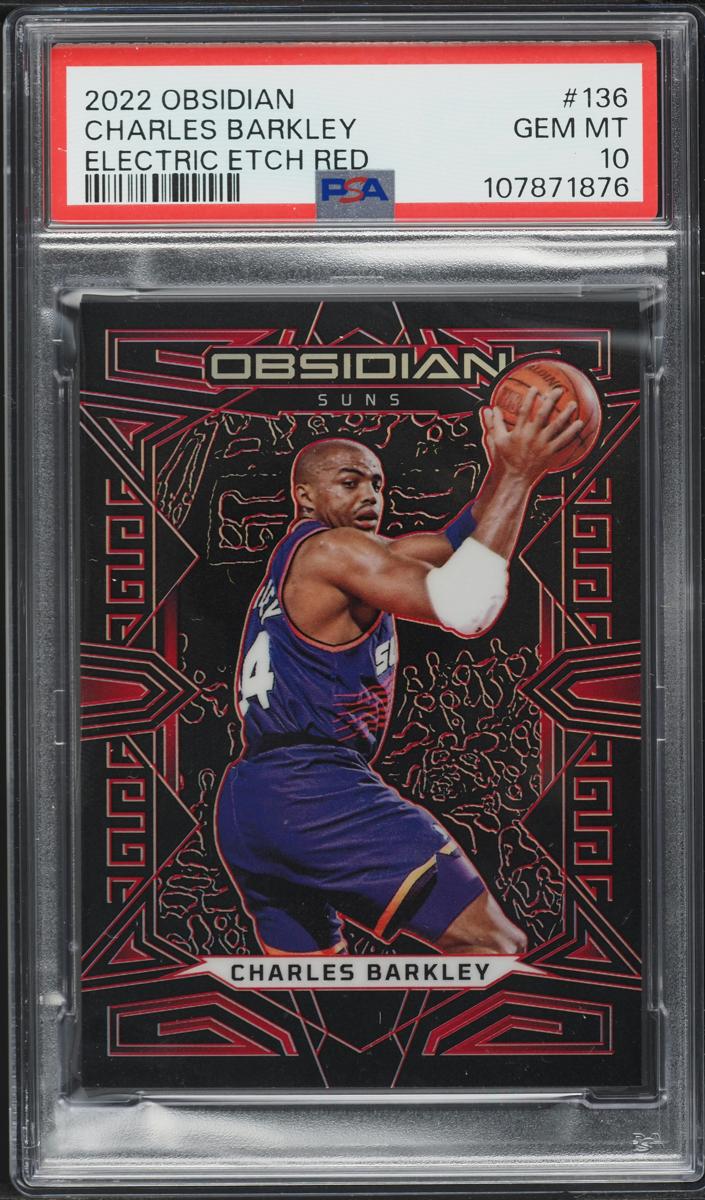 2022 Panini Obsidian Basketball Electric Etch Red Charles Barkley #136 PSA 9