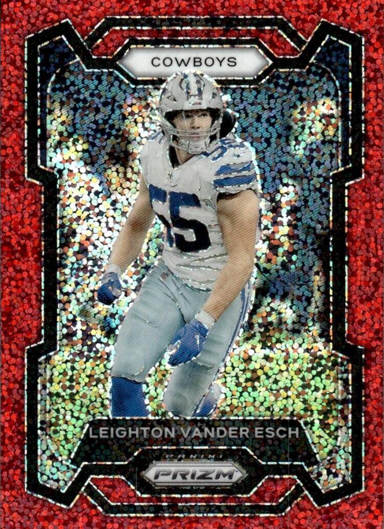 2023 Panini Prizm Football Red Sparkle Leighton Vander Esch #76