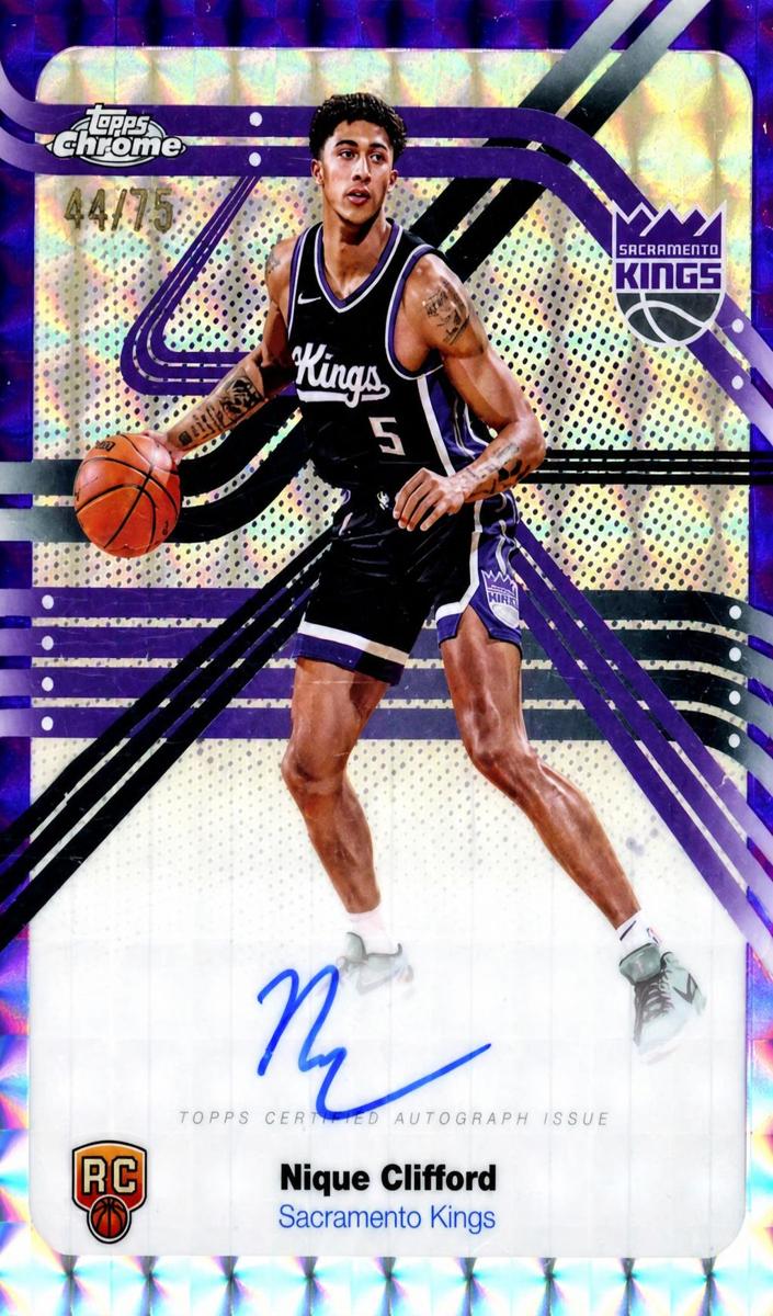 2025 Topps Chrome Basketball Purple Refractor Nique Clifford #NS-NC