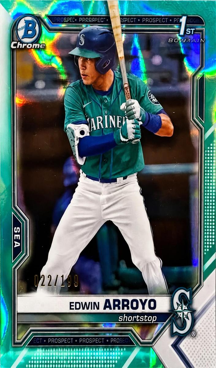 2021 Bowman Draft Chrome Baseball Aqua Lava Edwin Arroyo #BDC-74