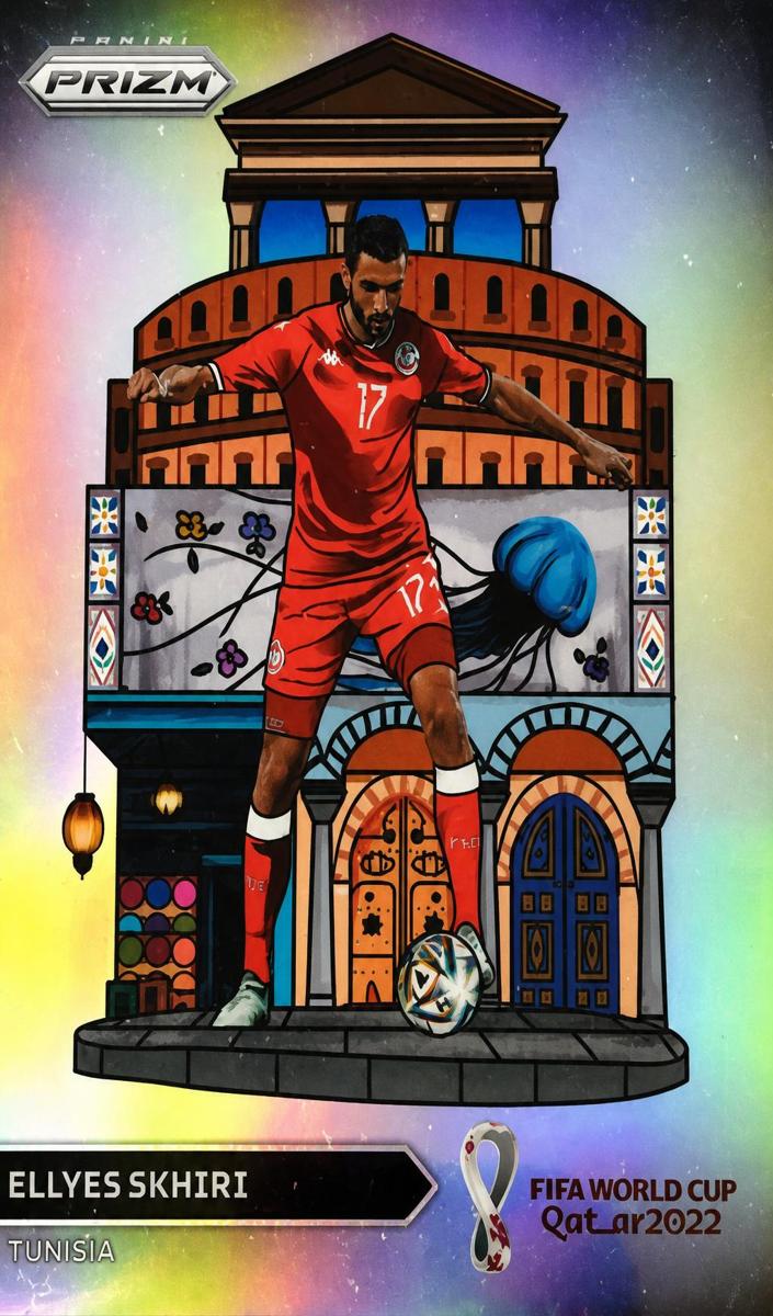 2022 Panini Prizm FIFA World Cup Qatar Soccer Ellyes Skhiri #27 PSA 9