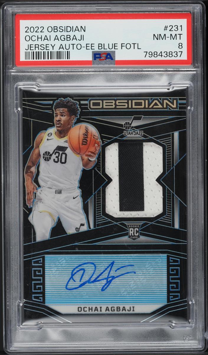 2022 Panini Obsidian Basketball Electric Etch Blue Flood FOTL Ochai Agbaji #RJI-UOA