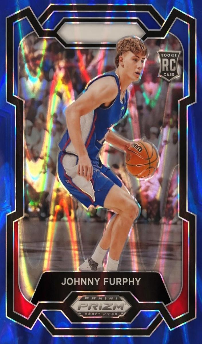 2024 Panini Prizm Draft Picks Basketball Blue Seismic Johnny Furphy #91