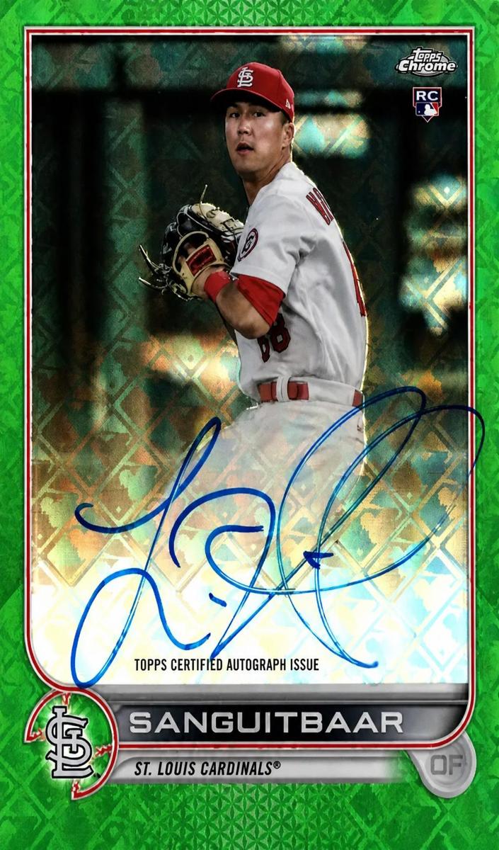 2022 Topps Chrome Logofractor Baseball Green Lars Nootbaar #CA-LN PSA 9