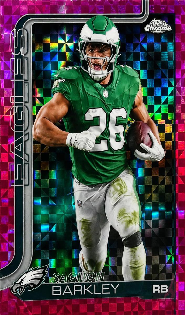 2025 Topps Chrome Football Pink Refractor Saquon Barkley #248