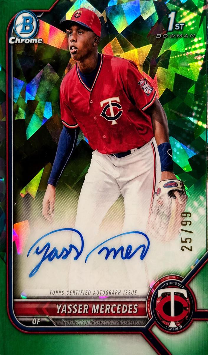 2022 Bowman Chrome Prospects Baseball Green Atomic Yasser Mercedes #CPA-YMS