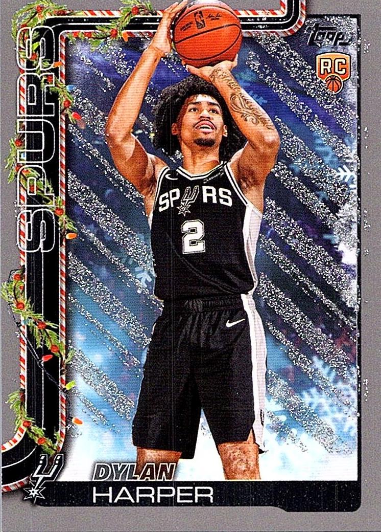 2025 Topps Holiday Basketball Glitter Holiday Dylan Harper #H162 PSA 8