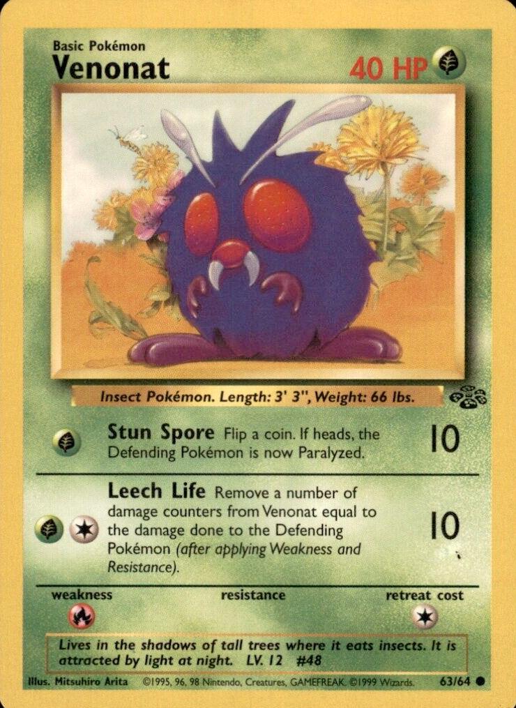 1999 Pokemon Jungle Venonat #63 PSA 10