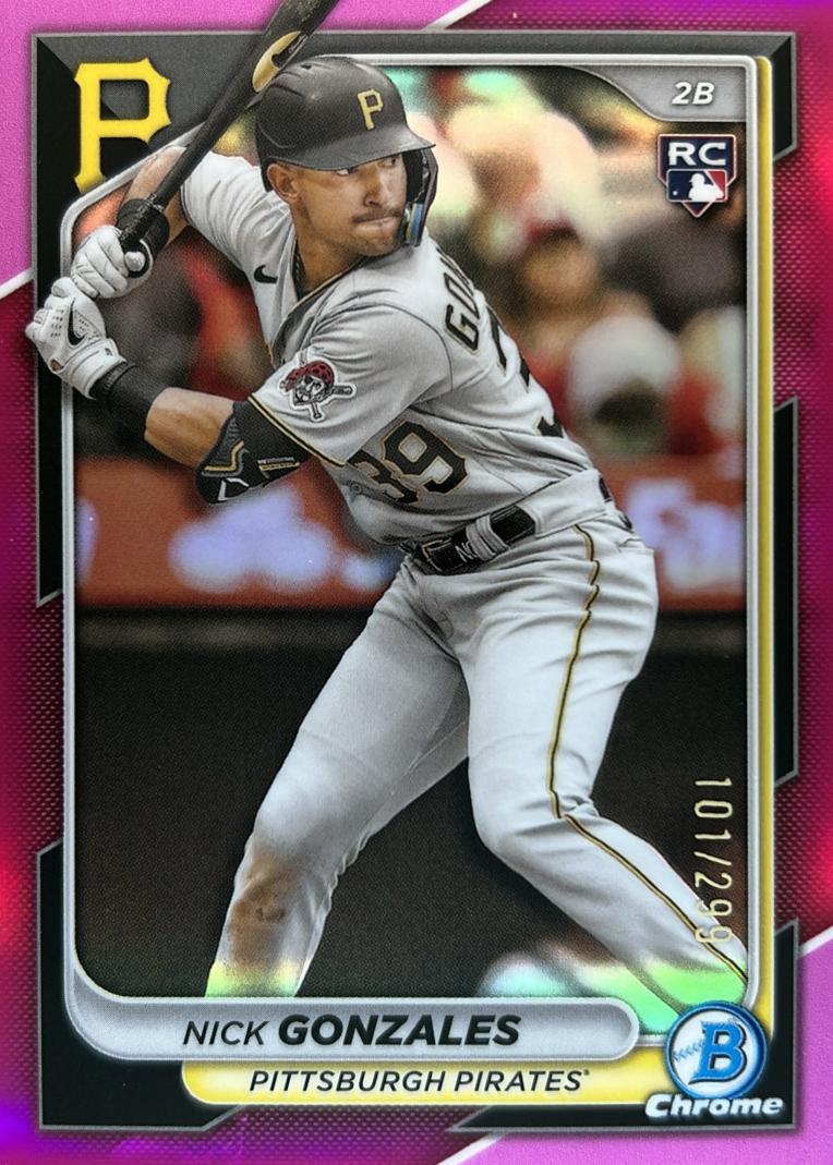 2024 Bowman Chrome Baseball Fuchsia Nick Gonzales #87 PSA 9