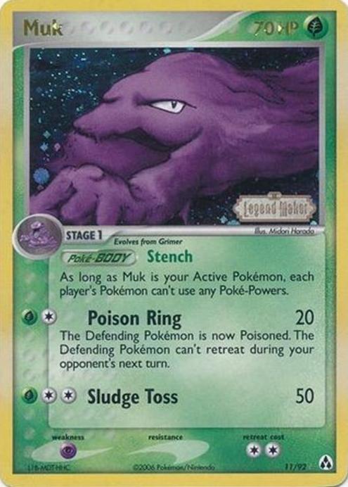 2006 Pokemon EX Legend Maker Reverse Holo Muk #11 CGC 10