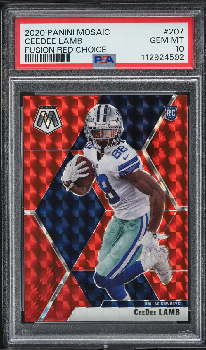 2020 Panini Mosaic Football Choice Fusion Red CeeDee Lamb #207 PSA 9